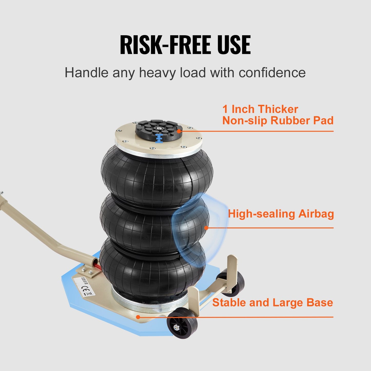 Triple Bag Air Jack 3 Ton/6600 lbs Pneumatic Jack
