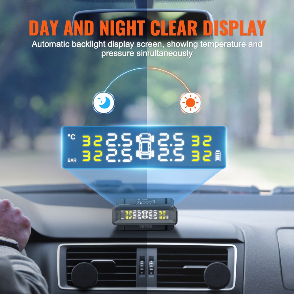 RV Tire Pressure Monitoring System Real Time Solar Trailer TPMS 4 Sensors