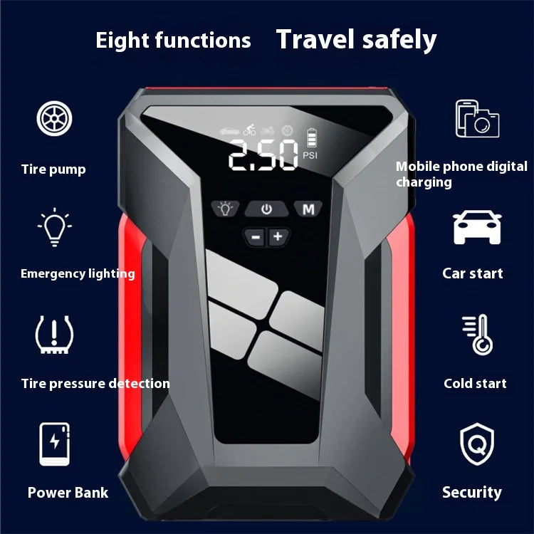 All-in-One 12V Emergency Car Power Bank & Inflatable Starter